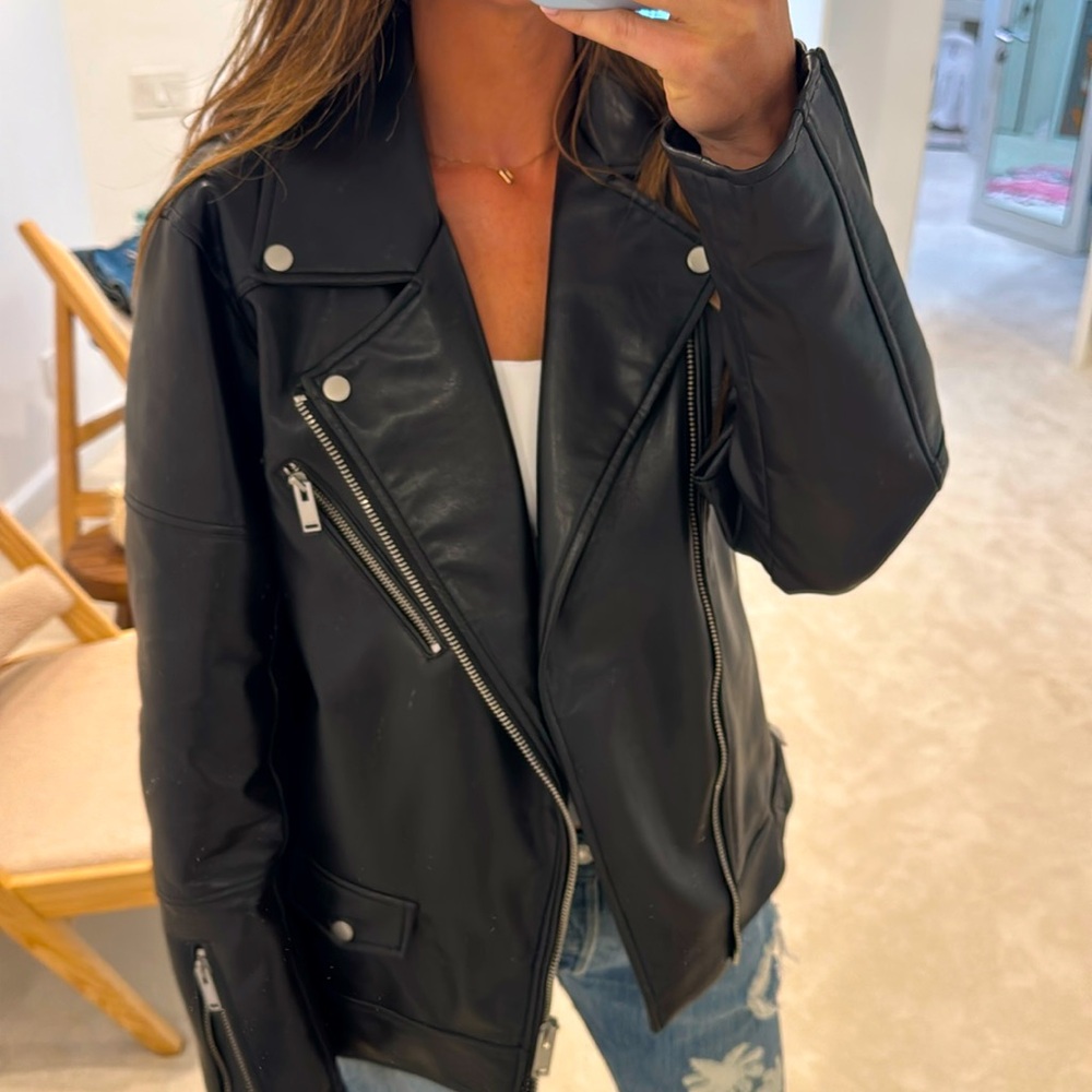 Zara leather moto jacket
